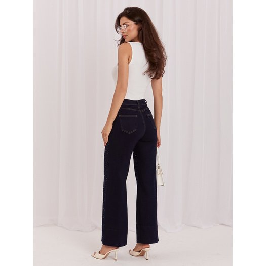 Spodnie jeans-IR-SP-K877-1.14-granatowy