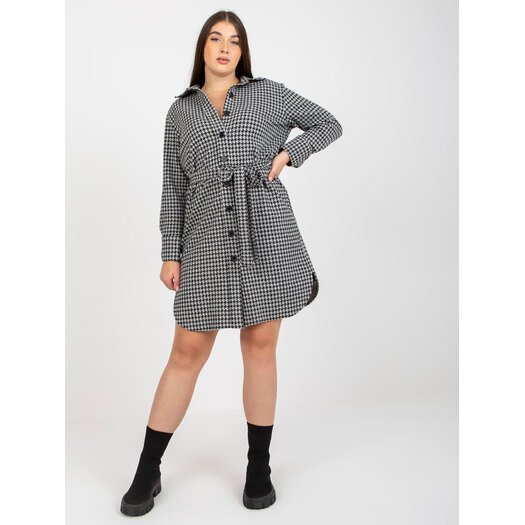 Suknelė-LK-SK-509084.52-pilka-juoda