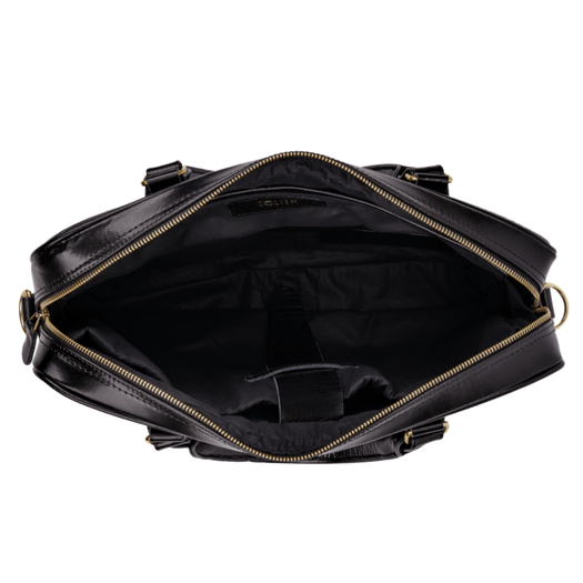 Genuine leather woman s laptop bag FL24 Venice black with snake pattern 5
