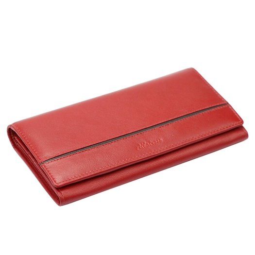 Red and black Genuine Leather Women's Wallet Albatross GN LW-L06 PIPE