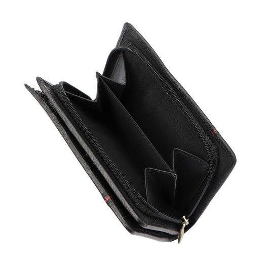 Red and black Genuine Leather Women's Wallet Albatross GN LW-S04 PIPE