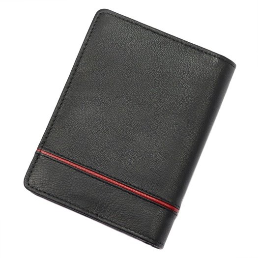 Red and black Genuine Leather Women's Wallet Albatross GN LW-S04 PIPE