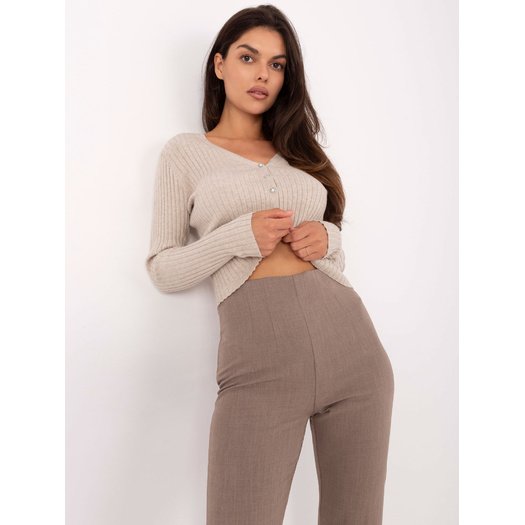 Spodnie-IT-SP-FL9069.00-ciemny bezowy 1