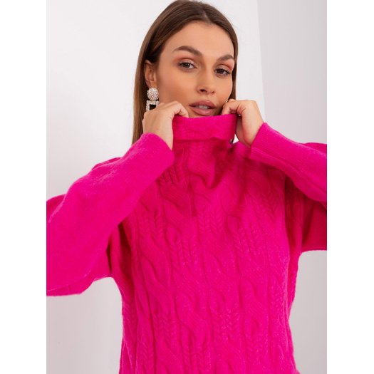 Sweter-AT-SW-23401.97P-fuksjowy 2
