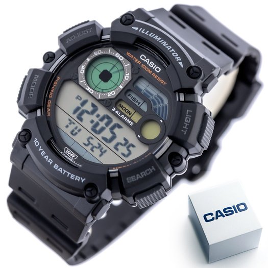 Laikrodis vyrams CASIO Digital Moonphase  WS-1500H-1A + BOX