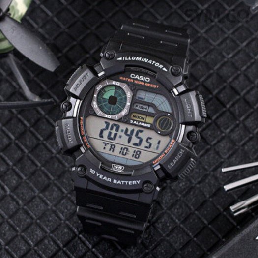 Laikrodis vyrams CASIO Digital Moonphase  WS-1500H-1A + BOX