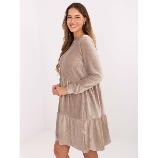 Sukienka-D10040Z30289-ciemny bezowy