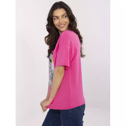 T-shirt-MI-TS-M3221-1.20P-ciemny różowy