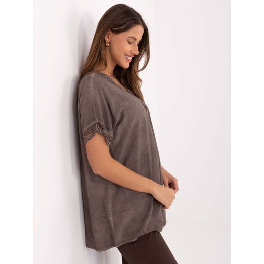 Bluzka-MI-BZ-7951.34-ciemny bezowy Bluzka-MI-BZ-7951.34-ciemny bezowy