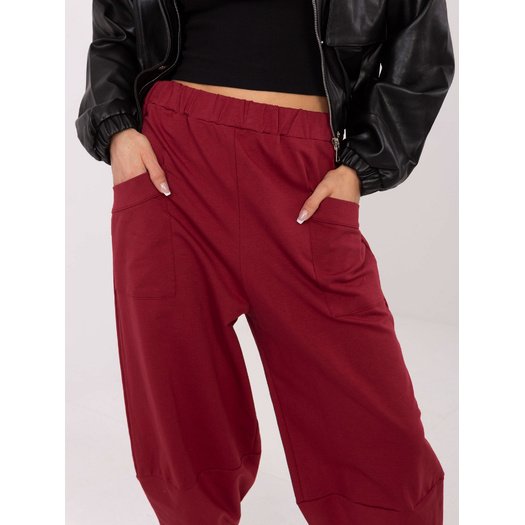 Spodnie dresowe-RV-DR-9719.86-bordowy 1