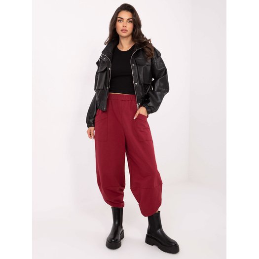 Spodnie dresowe-RV-DR-9719.86-bordowy 3
