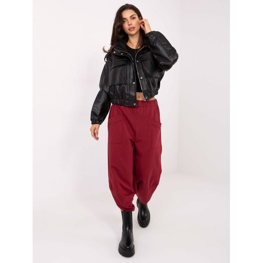 Spodnie dresowe-RV-DR-9719.86-bordowy