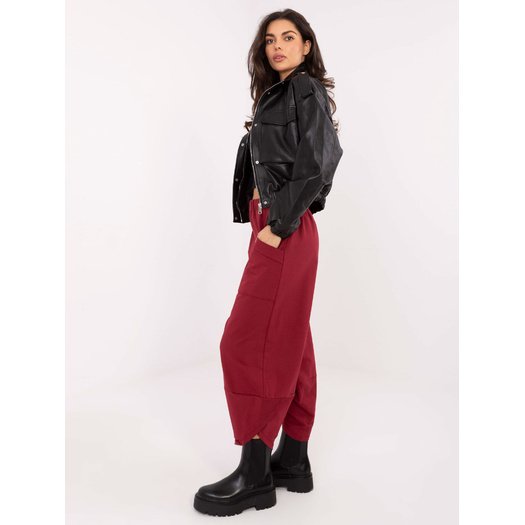 Spodnie dresowe-RV-DR-9719.86-bordowy 4