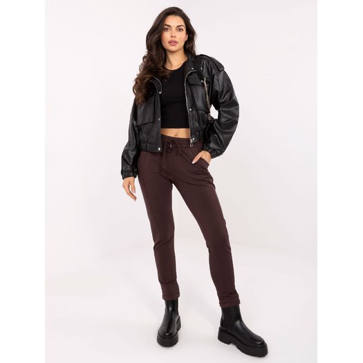 Spodnie dresowe-RV-DR-3589.05X-ciemny brązowy 3