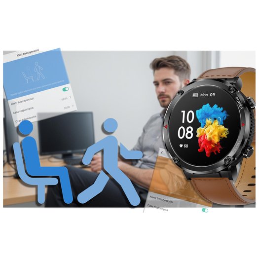GRAVITY GT21-4 MEN S SMARTWATCH - BLUETOOTH CALL, ADJUSTABLE BELT (sg025d)