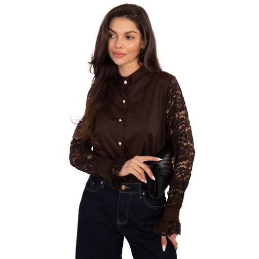 Koszula-MI-KS-C229.16P-ciemny brązowy