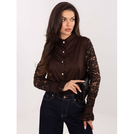 Koszula-MI-KS-C229.16P-ciemny brązowy 1