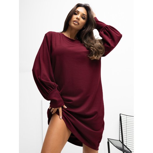 Sukienka-RV-SK-A1059.17-bordowy