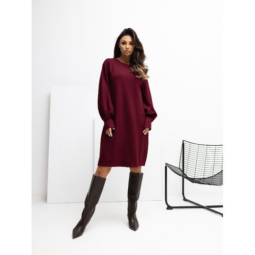 Sukienka-RV-SK-A1059.17-bordowy 2