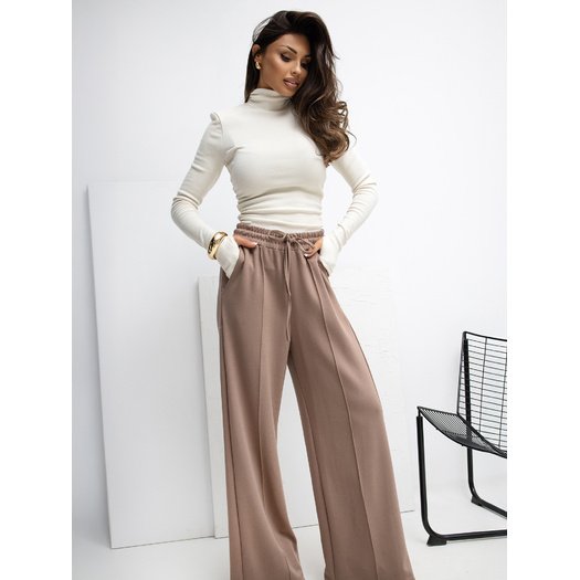 Spodnie dresowe-RV-DR-A1061.80-ciemny bezowy 2