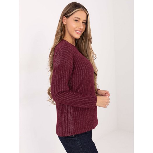 Sweter-RV-SW-A1026.52-bordowy