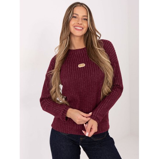 Sweter-RV-SW-A1026.52-bordowy 2