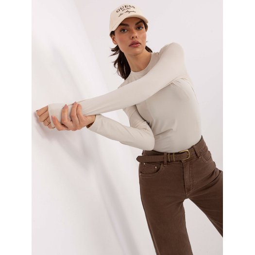 Bluzka-D12099M02788A-jasny beżowy 2