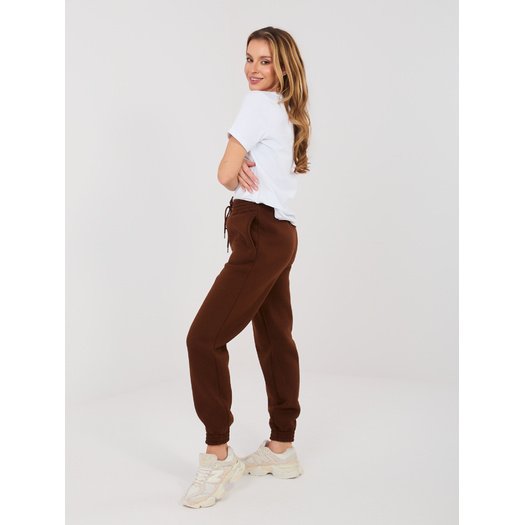 Spodnie dresowe-CLM-DR-1107.98-ciemny brązowy