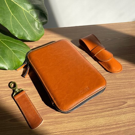 LEATHER KEYCHAIN SOLIER SA02 CAMEL 5