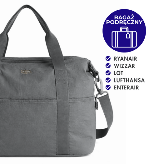 Large Women&rsquo;s Fabric Sports Bag Solier FB55 Viona &ndash; Grey 1