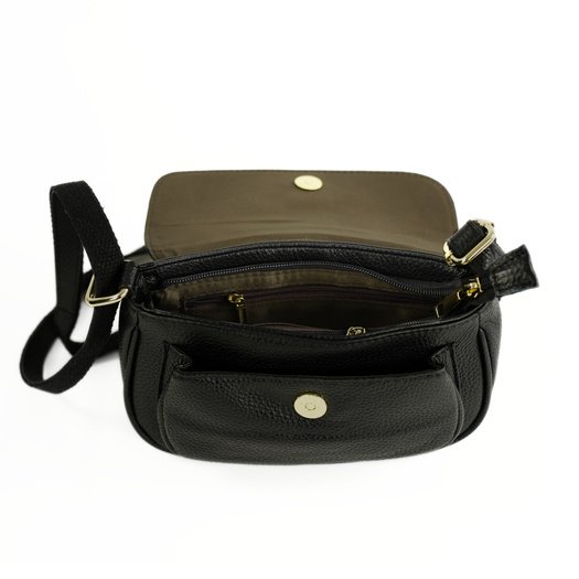 Small Leather Crossbody Bag Solier FL51 Yselle &ndash; Black 7