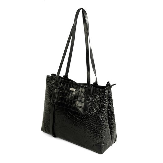 Large Leather Shopper Bag Solier FL56 Alen &ndash; Black 4