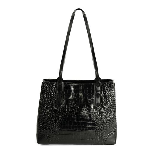 Large Leather Shopper Bag Solier FL56 Alen &ndash; Black 6