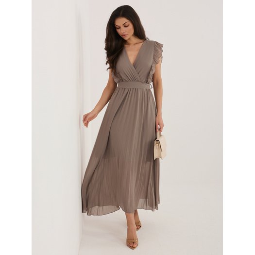 Sukienka-IT-SK-13166.85-ciemny bezowy