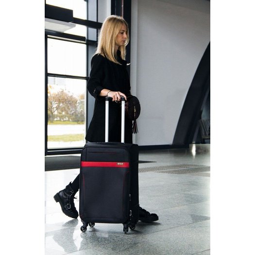 Large soft luggage XL Solier STL1311 black-red 6