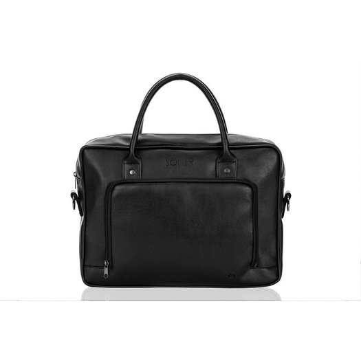 Black shoulder laptop bag Solier S19 FOXFORD 1