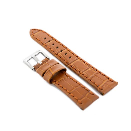 Pasek skórzany do zegarka W49 - camel - 24mm