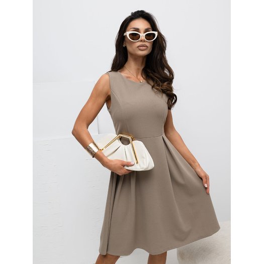 Sukienka-MI-SK-A5433.96-ciemny bezowy 1