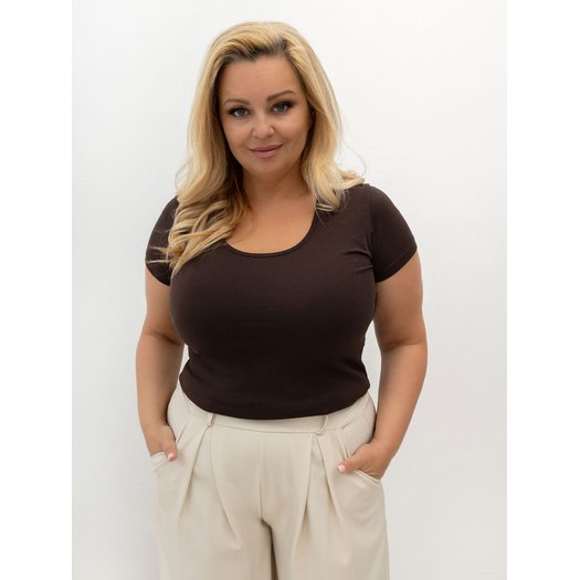 T-shirt-RV-TS-A556-1.17-ciemny brązowy 2