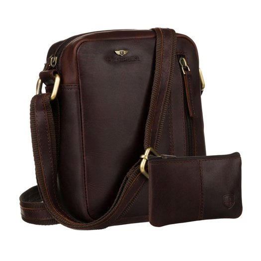 Men's leather shoulder bag Peterson PTN 705E-OPU