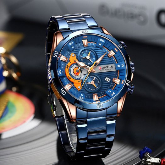 Laikrodis vyrams CURREN 8402- CHRONOGRAF (zc029d) + dėžutė