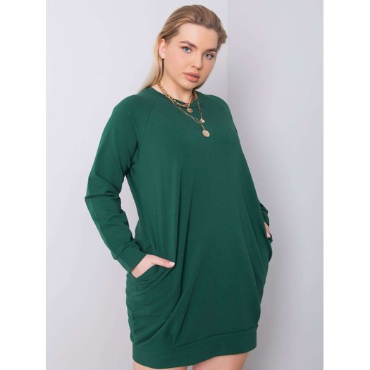 Suknelė-RV-SK-6296.99-tamsiai žalia