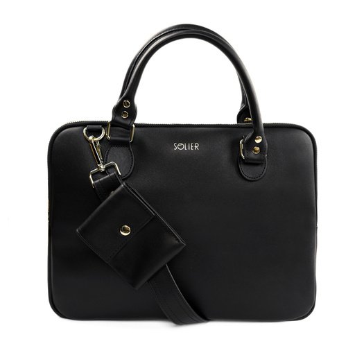 Genuine leather woman s laptop bag 13,3   FL26 Alcamo black with snake pattern 3