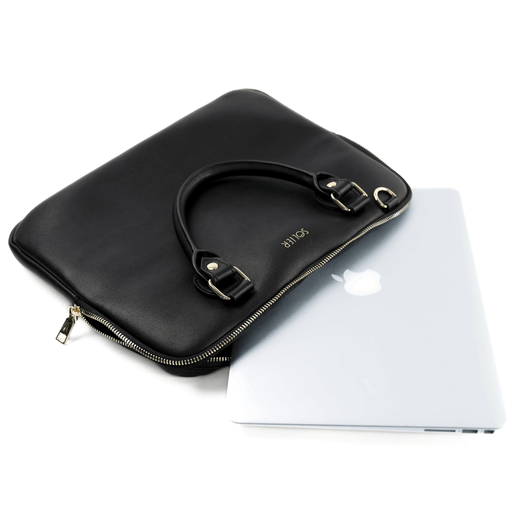Genuine leather woman s laptop bag 13,3   FL26 Alcamo black with snake pattern 7