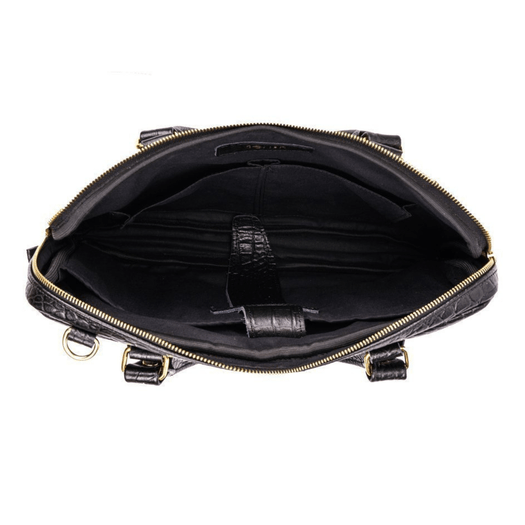 Genuine leather woman s laptop bag 13,3   FL26 Alcamo black with snake pattern 6