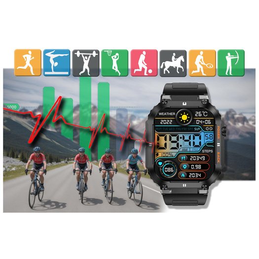 Išmanusis laikrodis vyrams Gravity GT6-1 - Skambinimo funkcija, MONITOR SNU (sg020a)