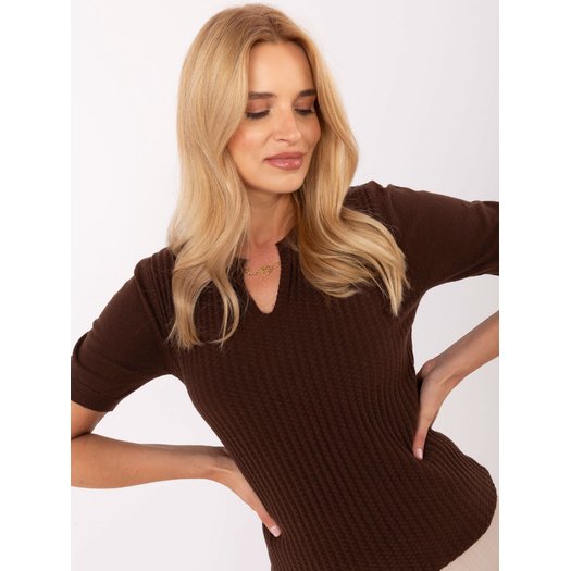 Sweter-PM-SW-PM-5053.39-ciemny brązowy 1