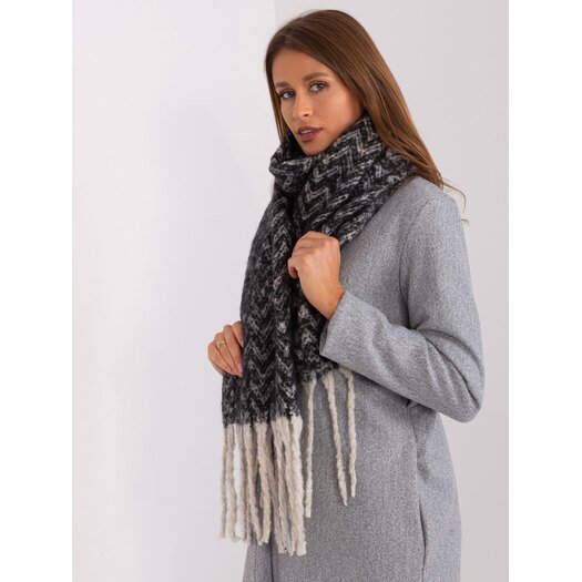 Šalikas-AT-SZ-23125.75-juodas-smėlio spalvos