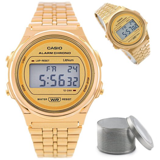 Laikrodis moterims CASIOA Vintage Iconic 171WEG-9AEF + dėžutė