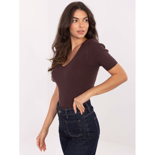 Sweter-PM-SW-B-627.63-ciemny brązowy